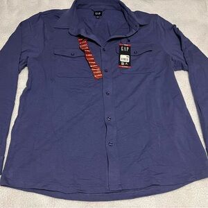 GAP Men's Casual Indigo Button Down Shirt